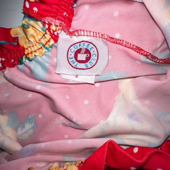 The Coffee Club House Dress Womens 18 Mumu Red Floral Housedress Caftan Kimono - Picture 10 of 11